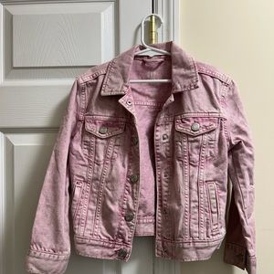Pink denim jeans jacket.